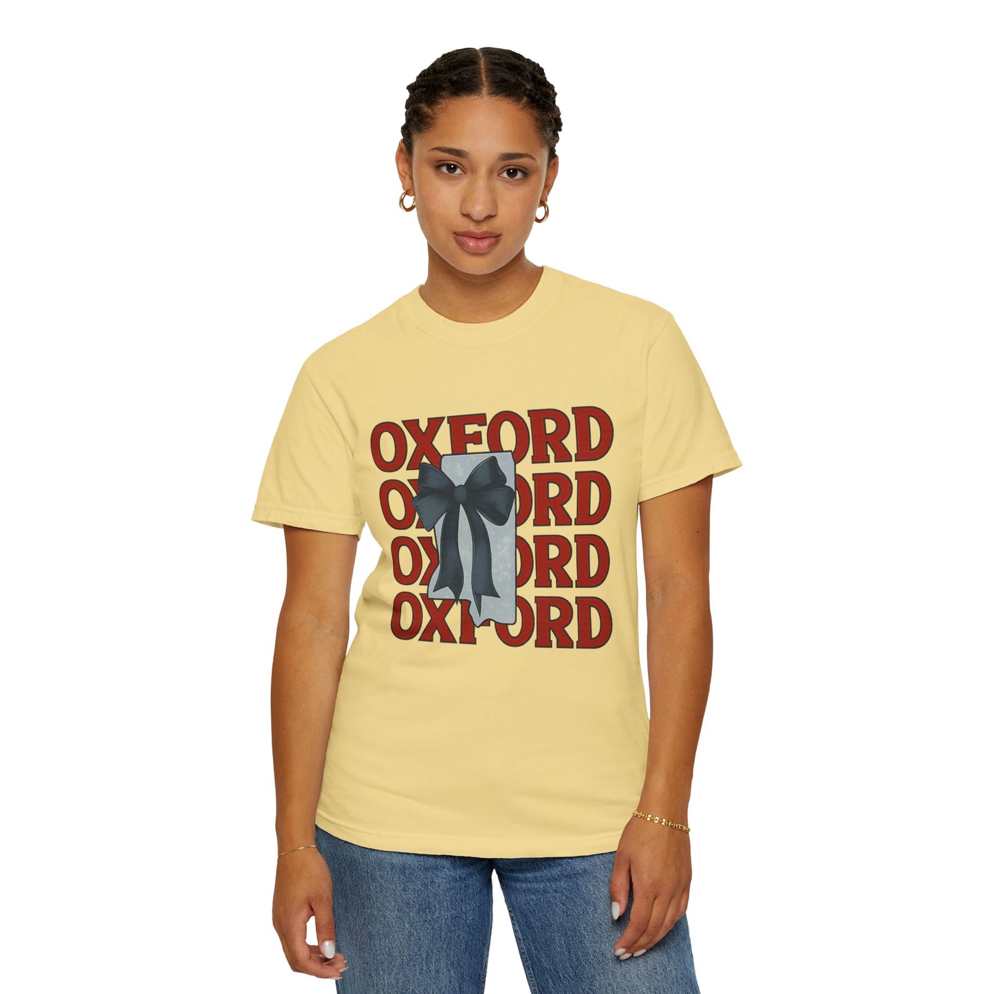 Oxford Bow Graphic Tee, Casual Unisex T-shirt, Gift for Students, College Apparel, Trendy Fashion Top, Birthday Gift