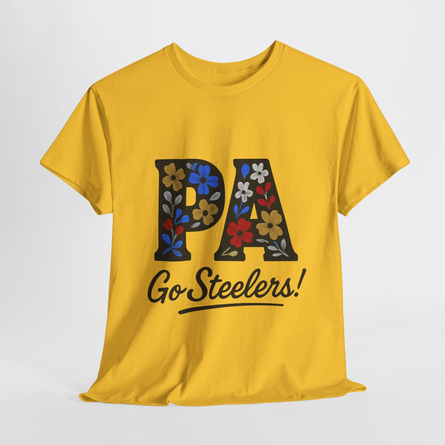 Sports Fan Tee - Floral PA Go Steelers Unisex Heavy Cotton Tee