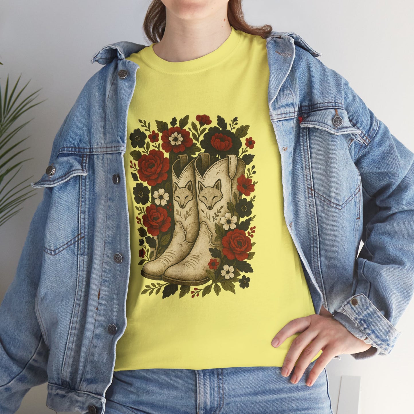 AR State Red Wolves Vintage Floral Cowboy Boots Tee