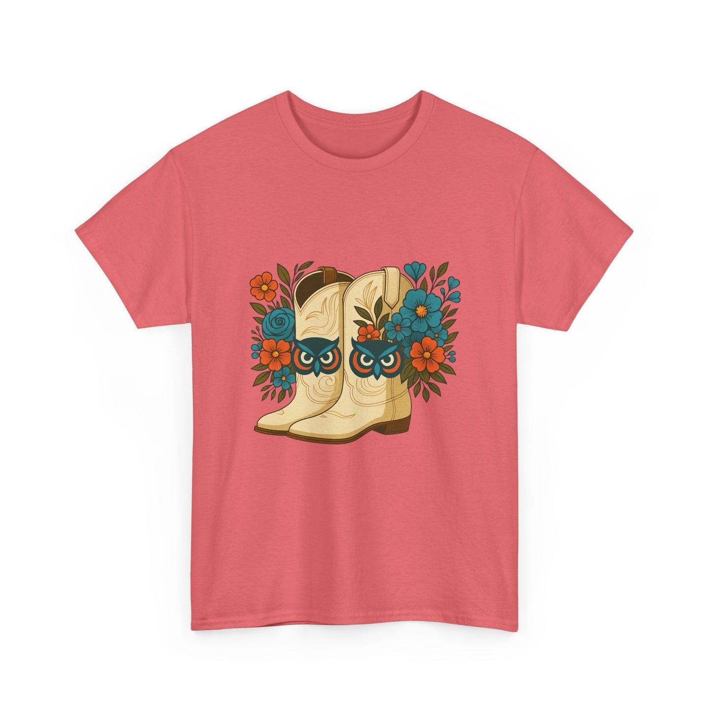 Floral Cowboy Boots Tee, Perfect for Country Music Lovers, Western Style Gift, Casual Outfit, Boho Fashion, Farmhouse Decor