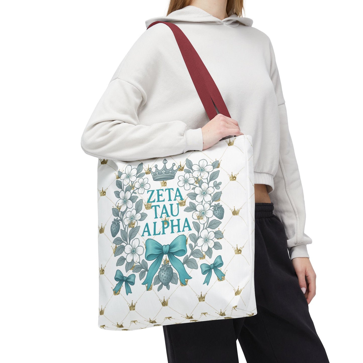 Zeta Tau Alpha Tote Bag | Sorority Bags, Floral Design, Gift for Sisters, Campus Essentials, Personalized Tote