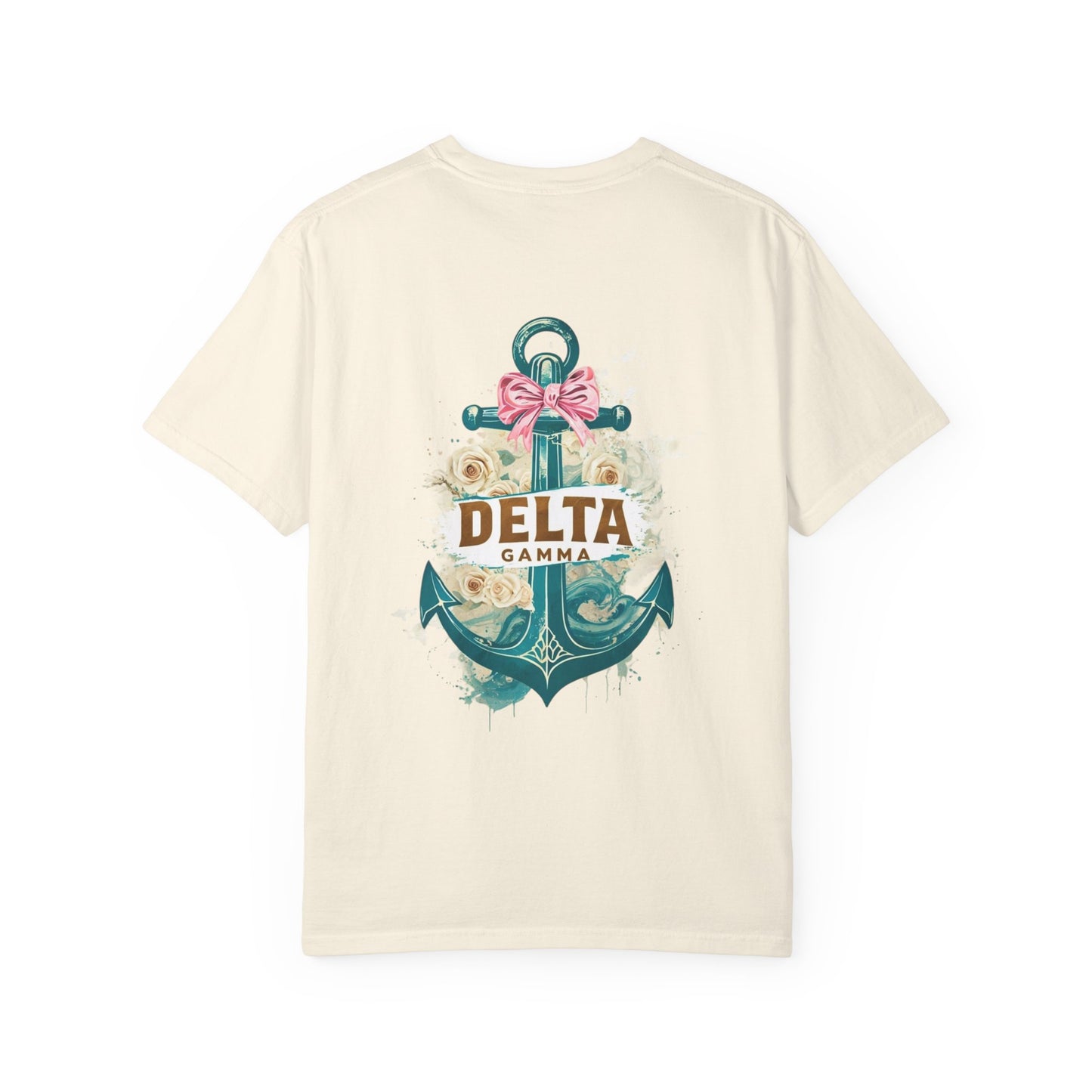 Delta Gamma Unisex Garment-Dyed T-Shirt, Sorority Pride Shirt, Nautical Design Tee, Perfect for Recruitment and Celebrations, Gift Idea