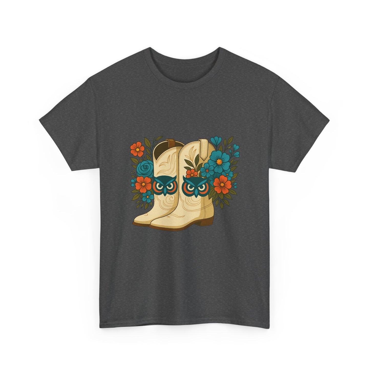 Floral Cowboy Boots Tee, Perfect for Country Music Lovers, Western Style Gift, Casual Outfit, Boho Fashion, Farmhouse Decor