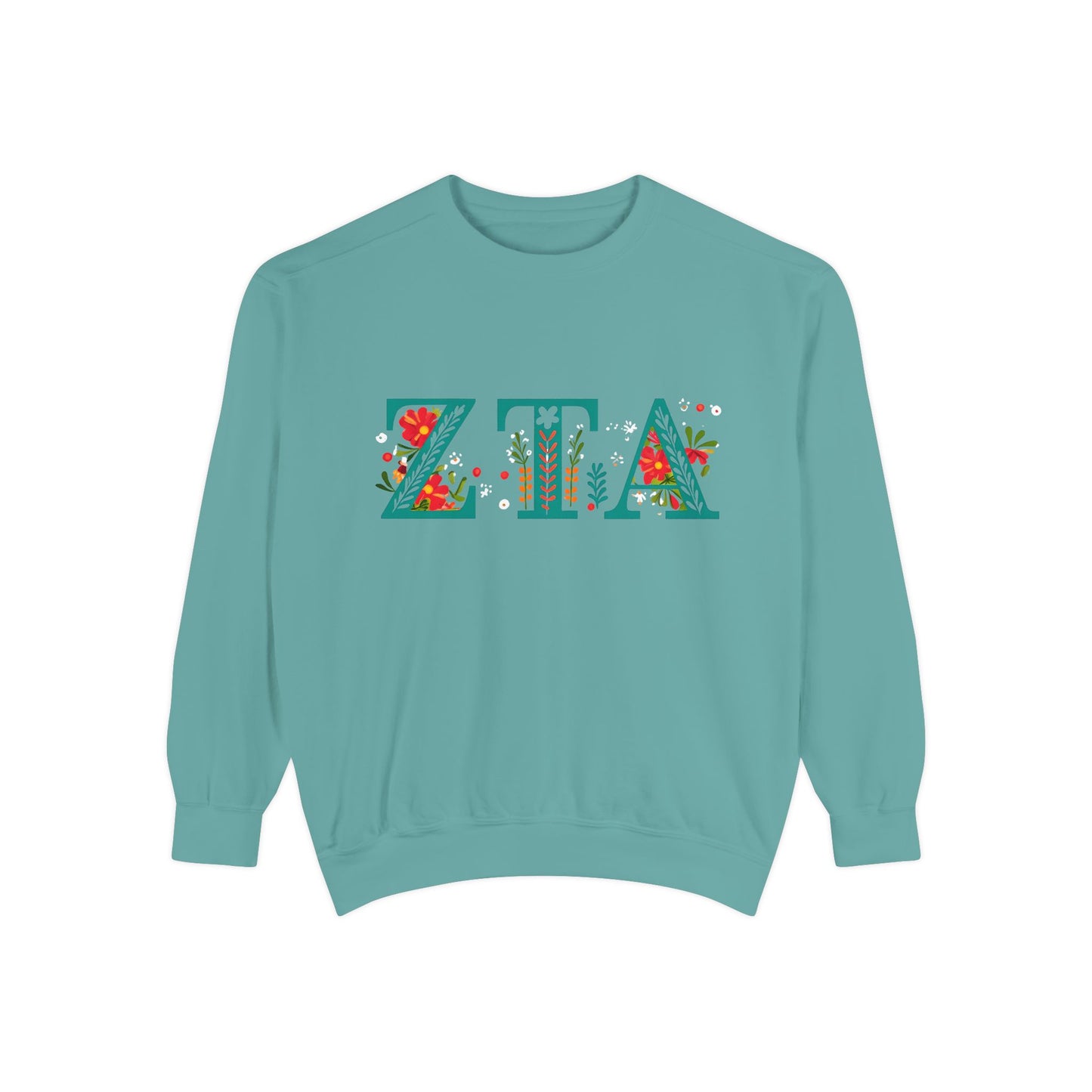 Floral ZTA Unisex Sweatshirt - Cozy Sweater for Sorority Sisters, Perfect Gift, Casual Wear, Spring Outfits, College Apparel
