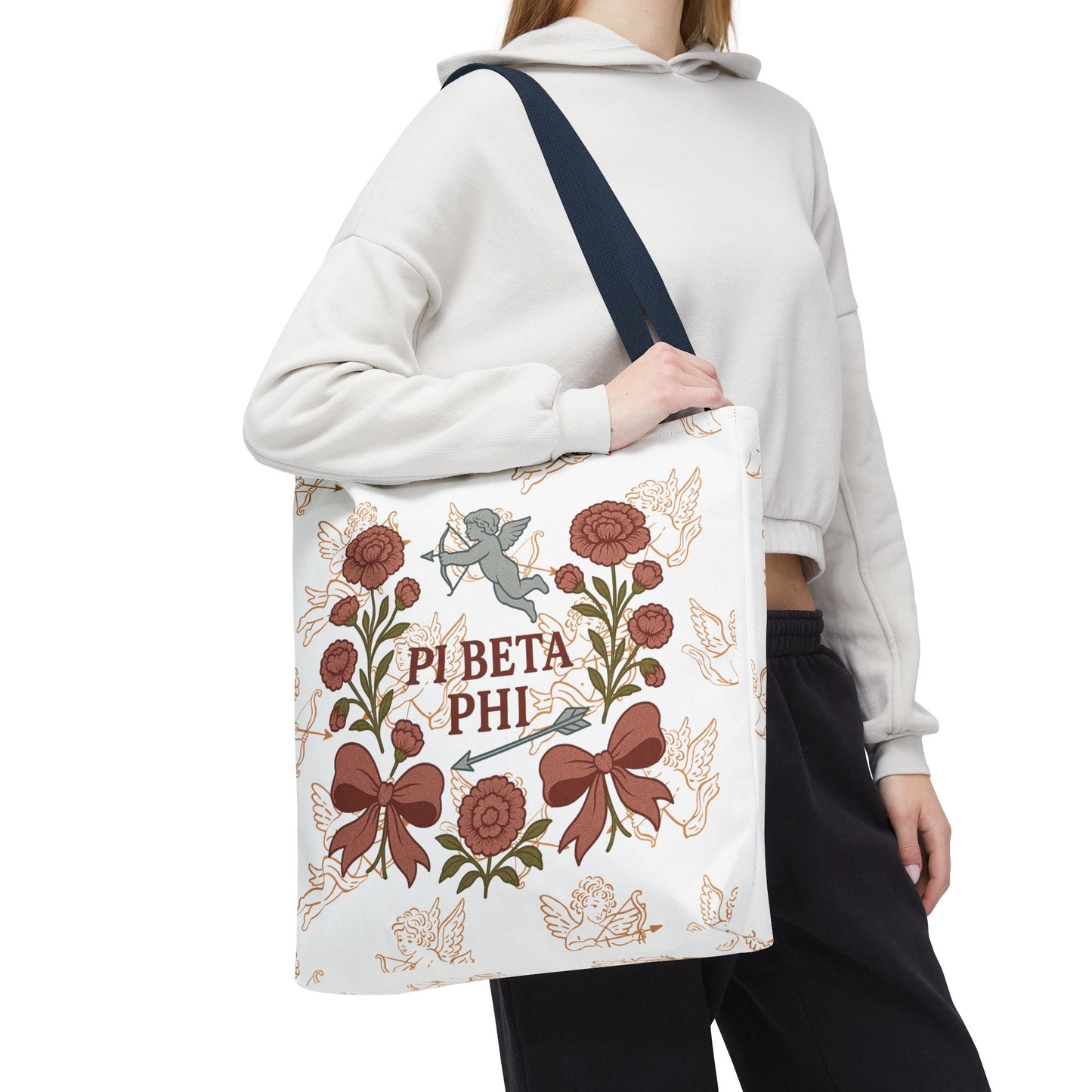 Floral Pi Phi Sorority Tote Bag
