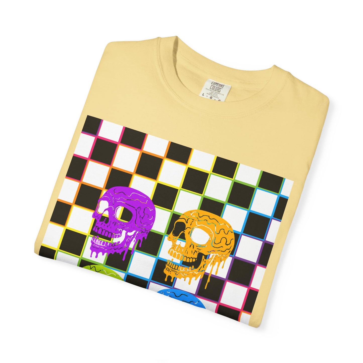 Vibrant Skull Graphic T-Shirt, Unisex Tee, Halloween Outfit, Alternative Fashion, Festival Wear, Casual Street Style