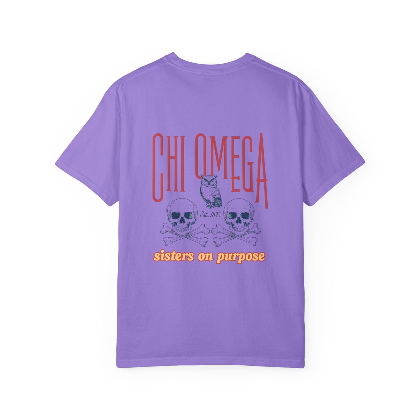 Chi Omega Sister T-Shirt, Sorority Apparel, College Tee, Garment-Dyed Shirt, Greek Life Merchandise, Casual Wear