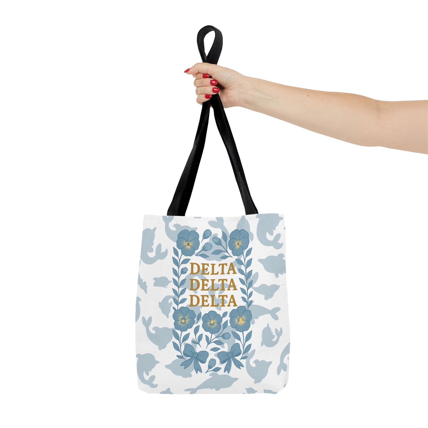 Delta Delta Delta Floral Tote Bag | Sorority Gift | Reusable Shopping Bag | Summer Accessory | Eco-Friendly Bag | Stylish Storage