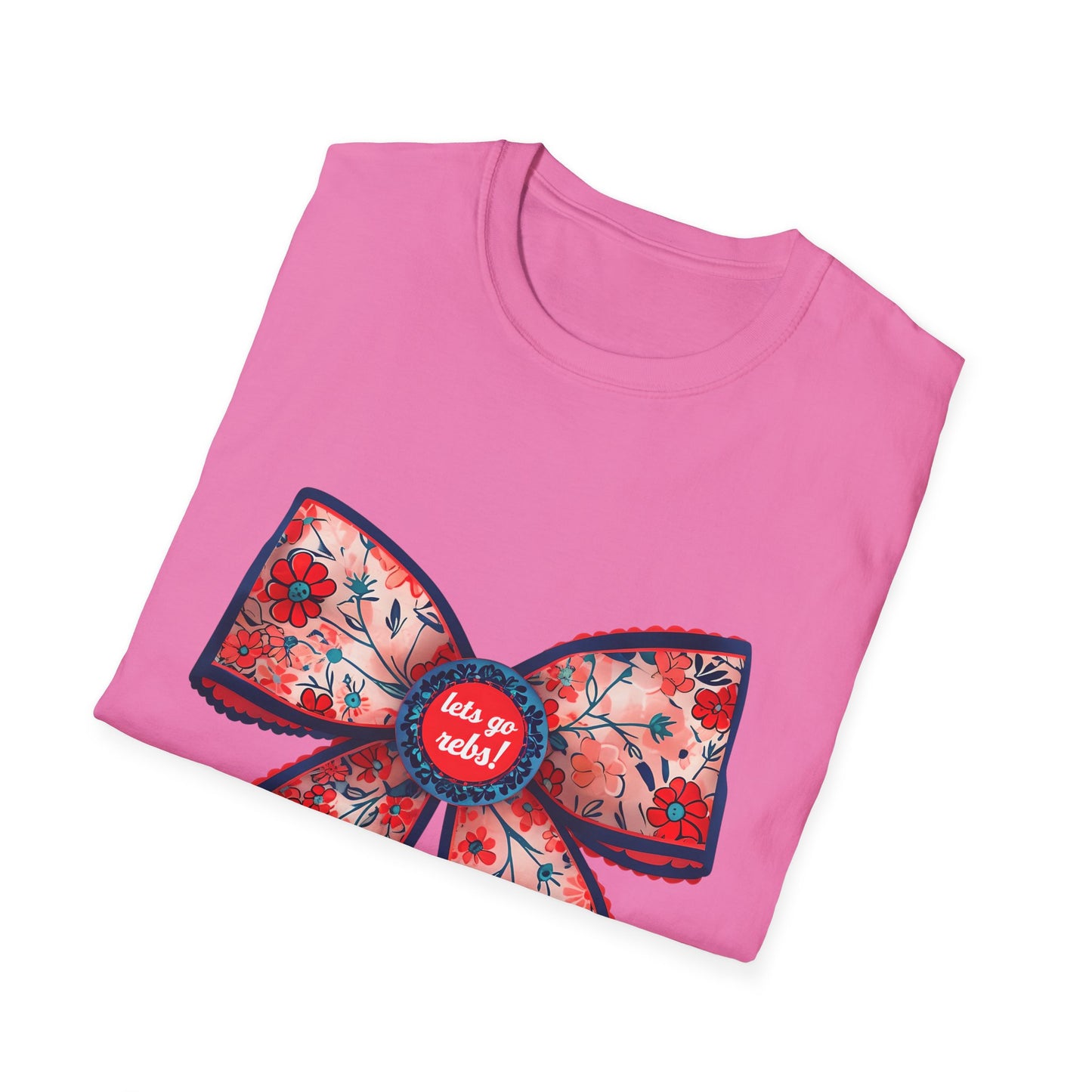 Go rebs coquette bow, Floral Bow T-Shirt | Gift for Her, Casual Wear, Birthday Party, Spring Fashion, Cute Graphic Tee