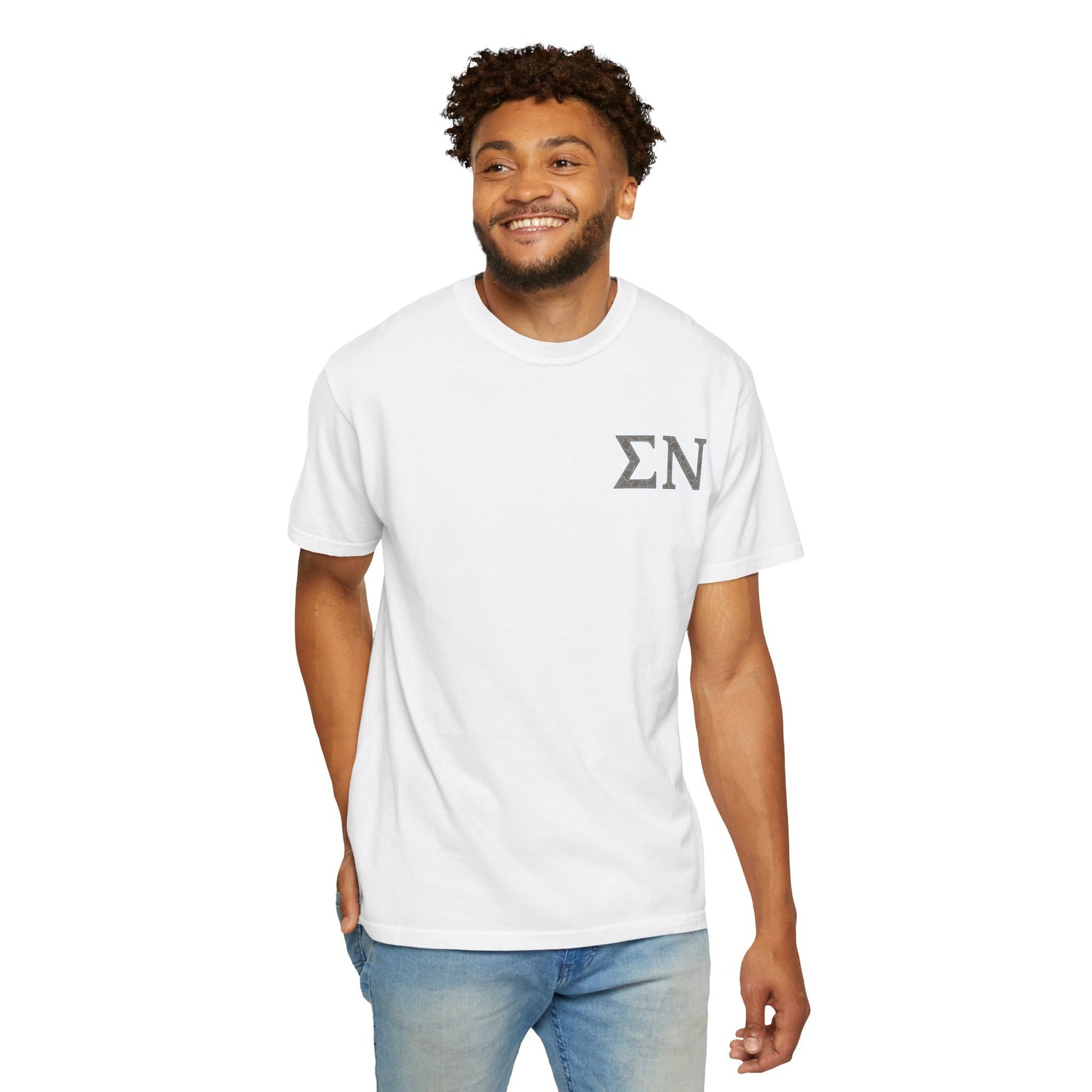 SigmaNu Camouflage T-Shirt | Unisex Garment-Dyed Tee for Greek Life | Ideal for Fraternity Events, Casual Wear, Gifts, Game Days