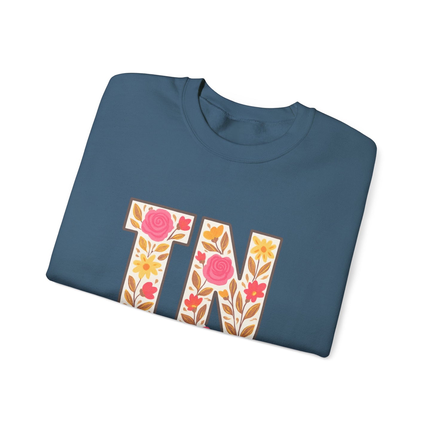 Cozy Floral Crewneck Sweatshirt with TN Design, Cute Gifts for Tennessee Fans, Casual Fall Wear, Perfect for Holidays & Gatherings