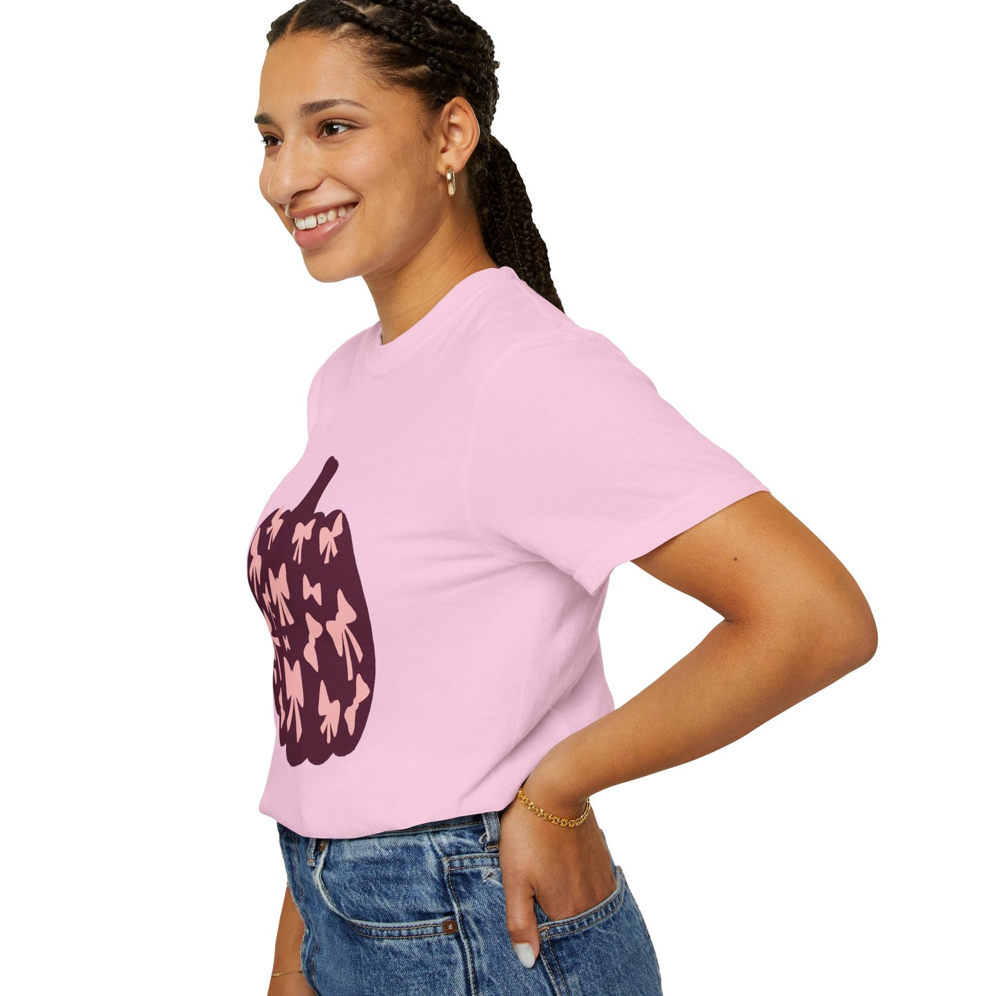 Pumpkin Bow Graphic Tee | Unisex Fall T-Shirt, Halloween Top, Cute Autumn Shirt, Gift for Her, Festival Wear