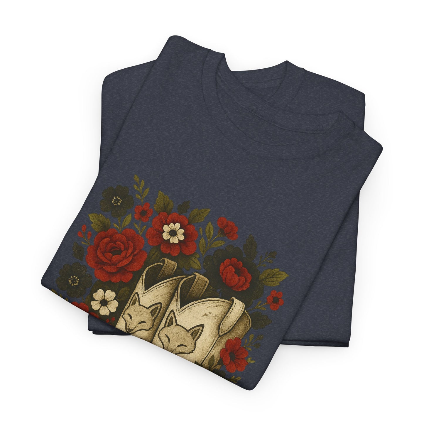 AR State Red Wolves Vintage Floral Cowboy Boots Tee