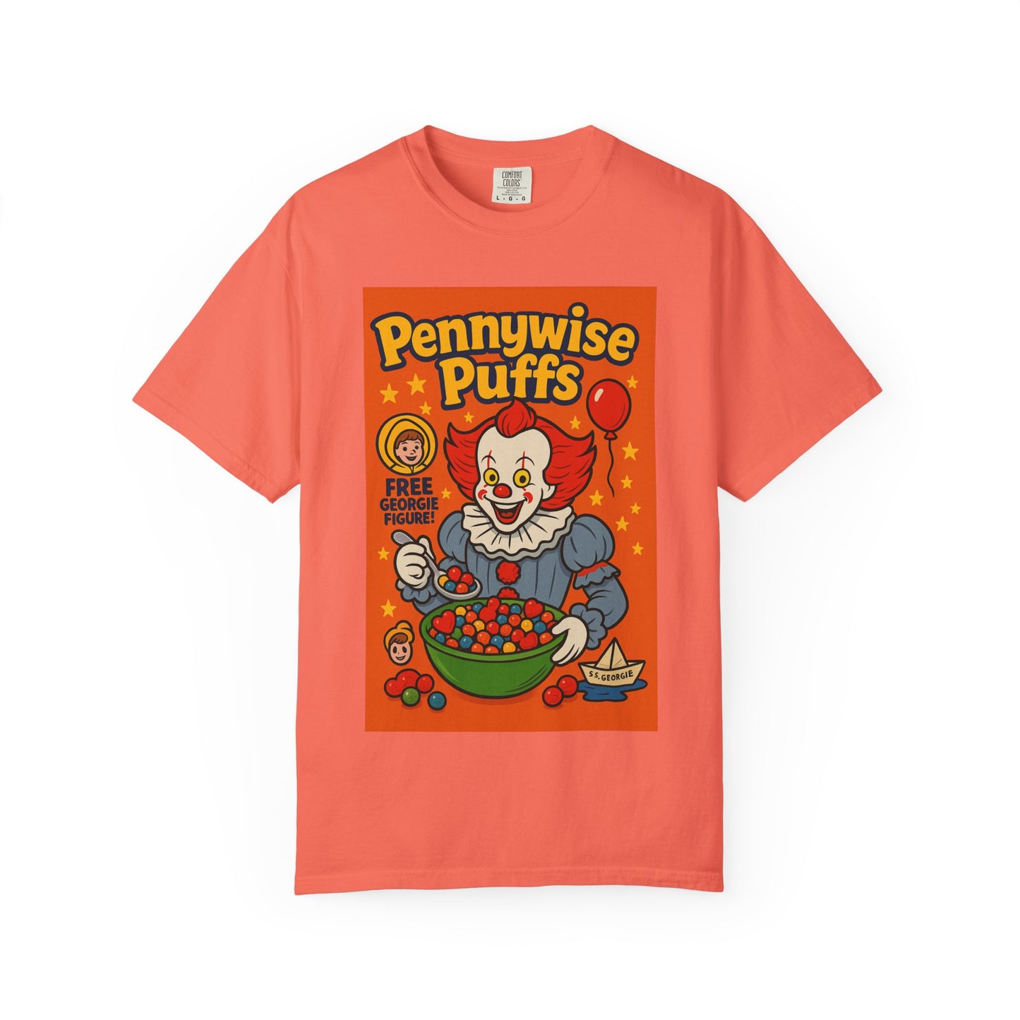 Pennywise Puffs T-Shirt | Unisex Graphic Tee for Horror Fans, Perfect for Halloween, Movie Nights, Gifts, Cosplay