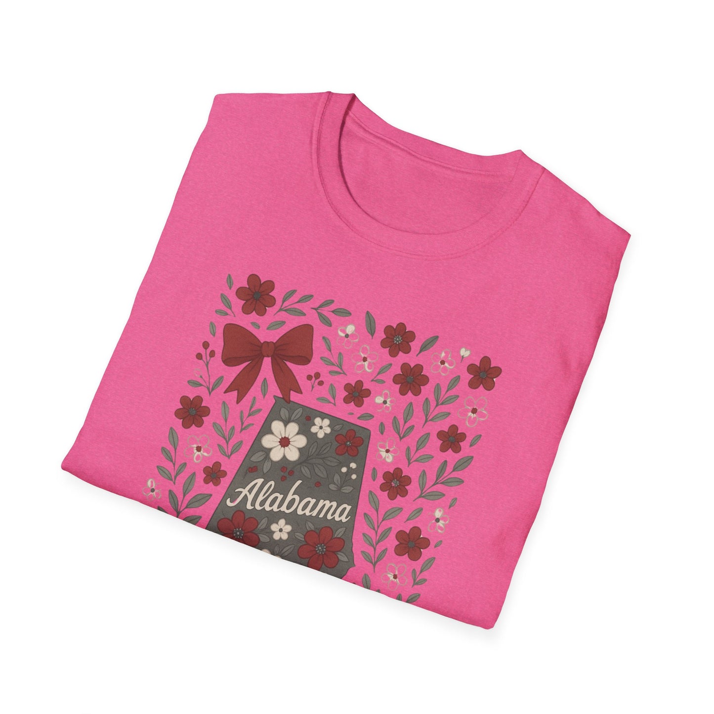 Alabama Floral Unisex T-Shirt, Southern Pride Shirt, Gift for Her, Travel Tee, Spring Apparel