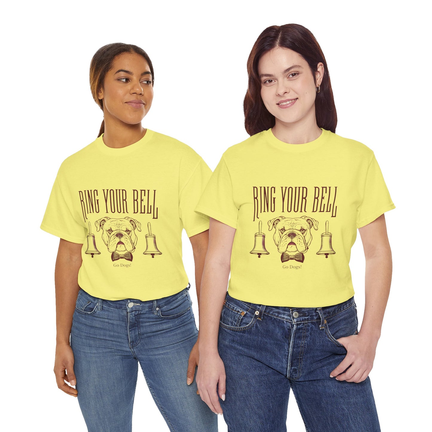 Dog Lover's Unisex Heavy Cotton Tee | 'Ring Your Bell' Shirt, Bulldog Tee, Pet Owner Gift, Funny Dog Apparel, Casual Wear