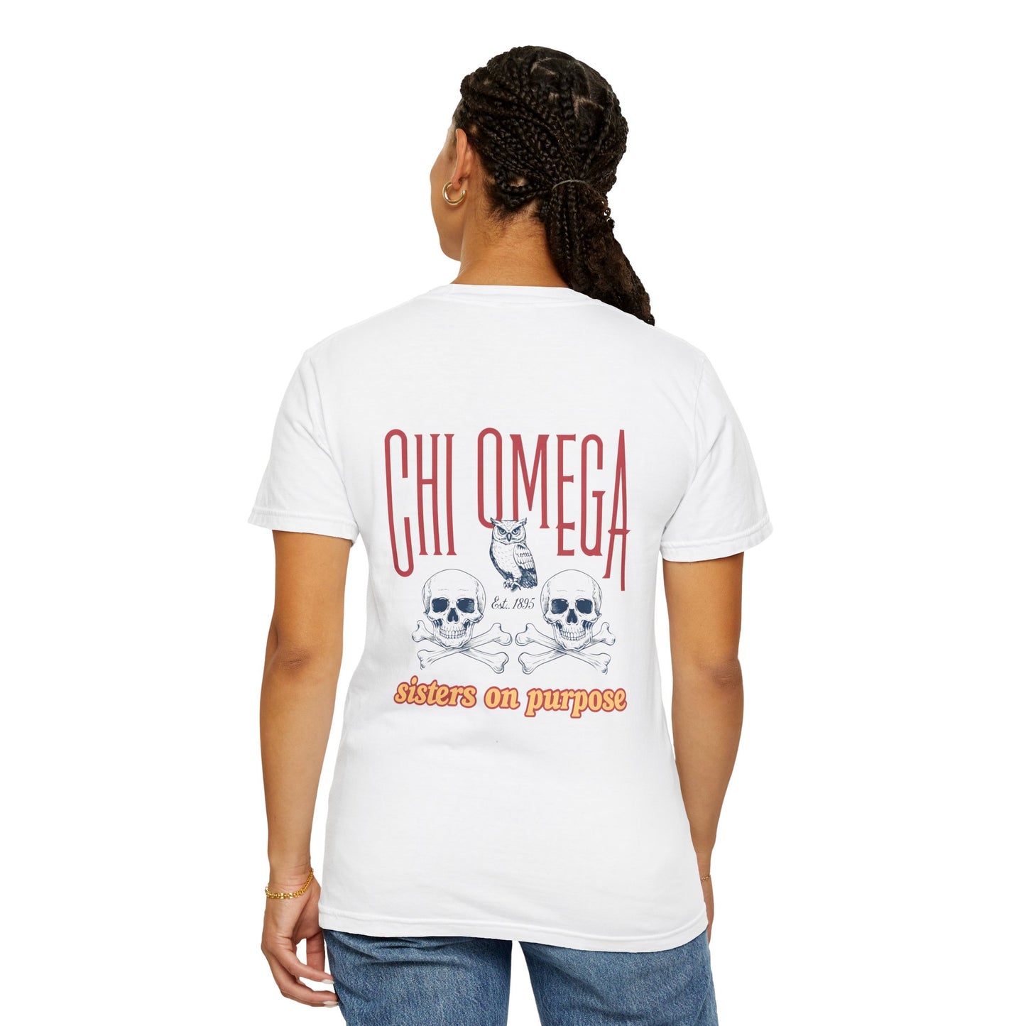 Chi Omega Sister T-Shirt, Sorority Apparel, College Tee, Garment-Dyed Shirt, Greek Life Merchandise, Casual Wear