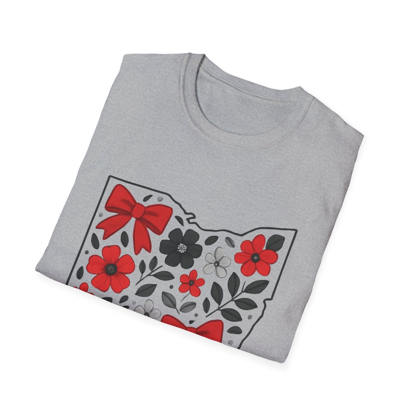 Ohio Floral T-Shirt, Unisex Tees, Gift for Her, Vintage Style, Summer Wardrobe Essential, State Pride