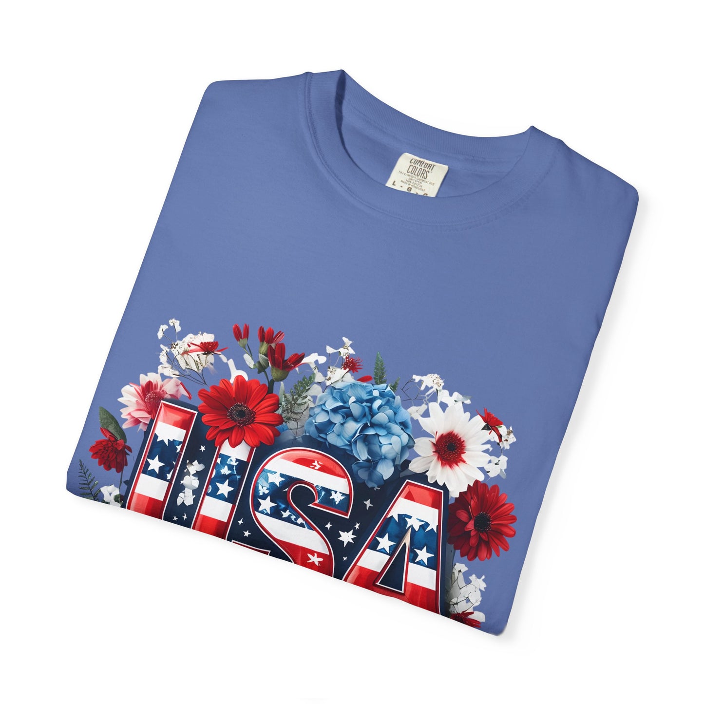 Patriotic Floral USA T-Shirt