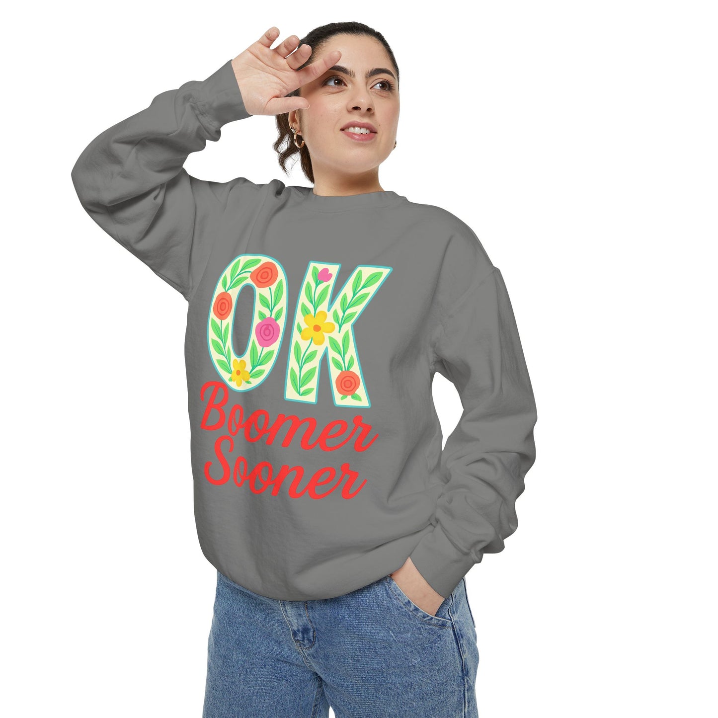 Colorful OK Boomer Sooner Unisex Sweatshirt, Casual Wear, College Apparel, Gift for Fans, Cozy Layering