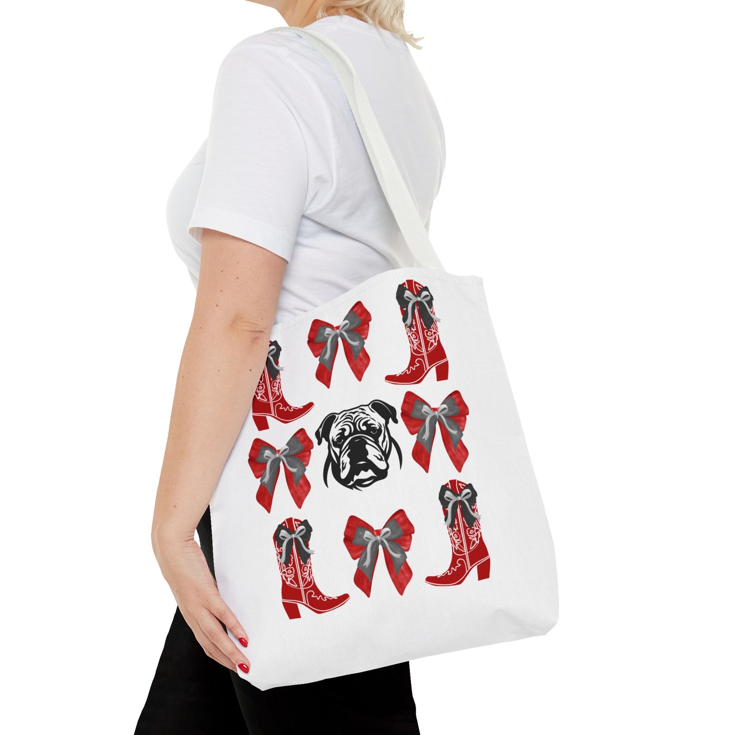 UGA Bulldogs Coquette Bow Tote Bag
