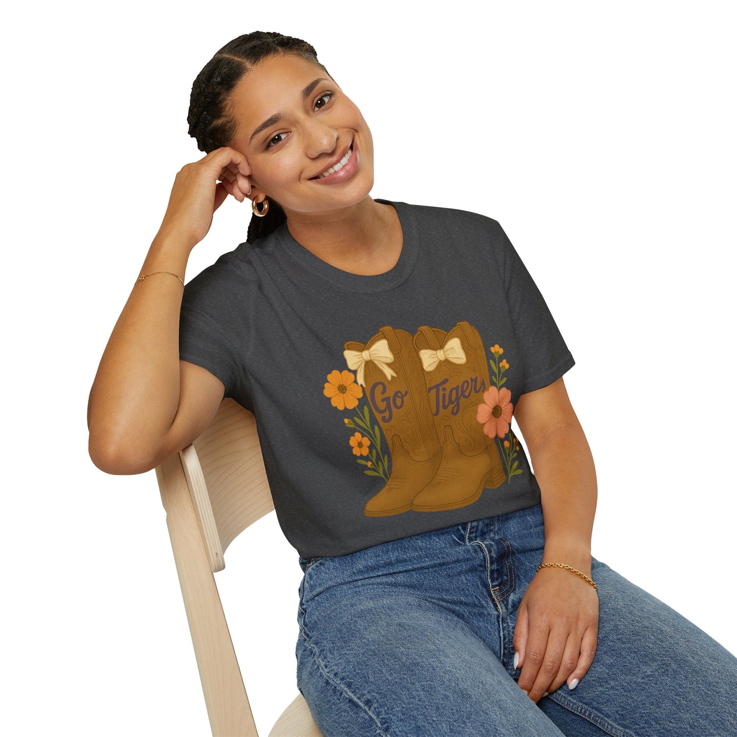 SC Tigers Country Boots Unisex T-Shirt | Cute Southern Style Tee, Go Tiger Shirt, Perfect for Game Day, Clemson Game Day, Graduation Gift, College Student Gift