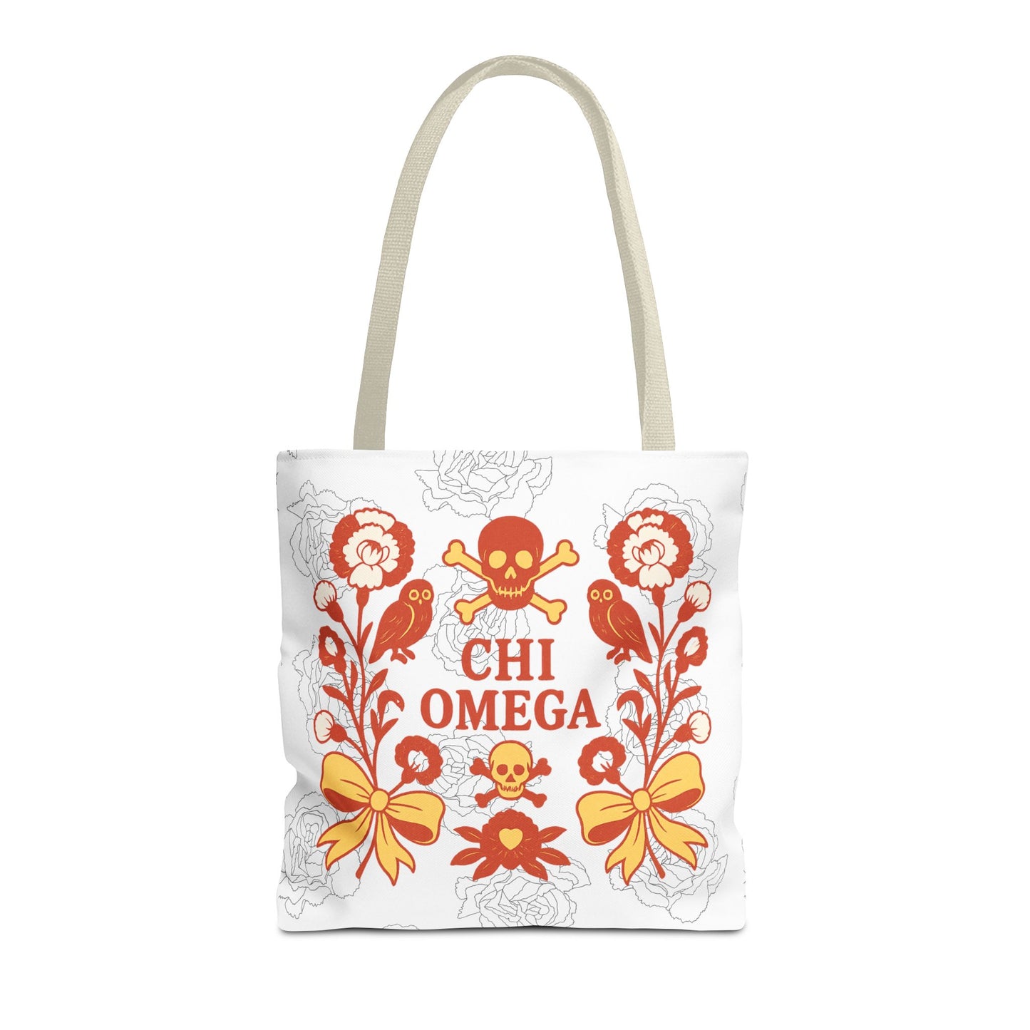 Chi Omega Floral Tote Bag