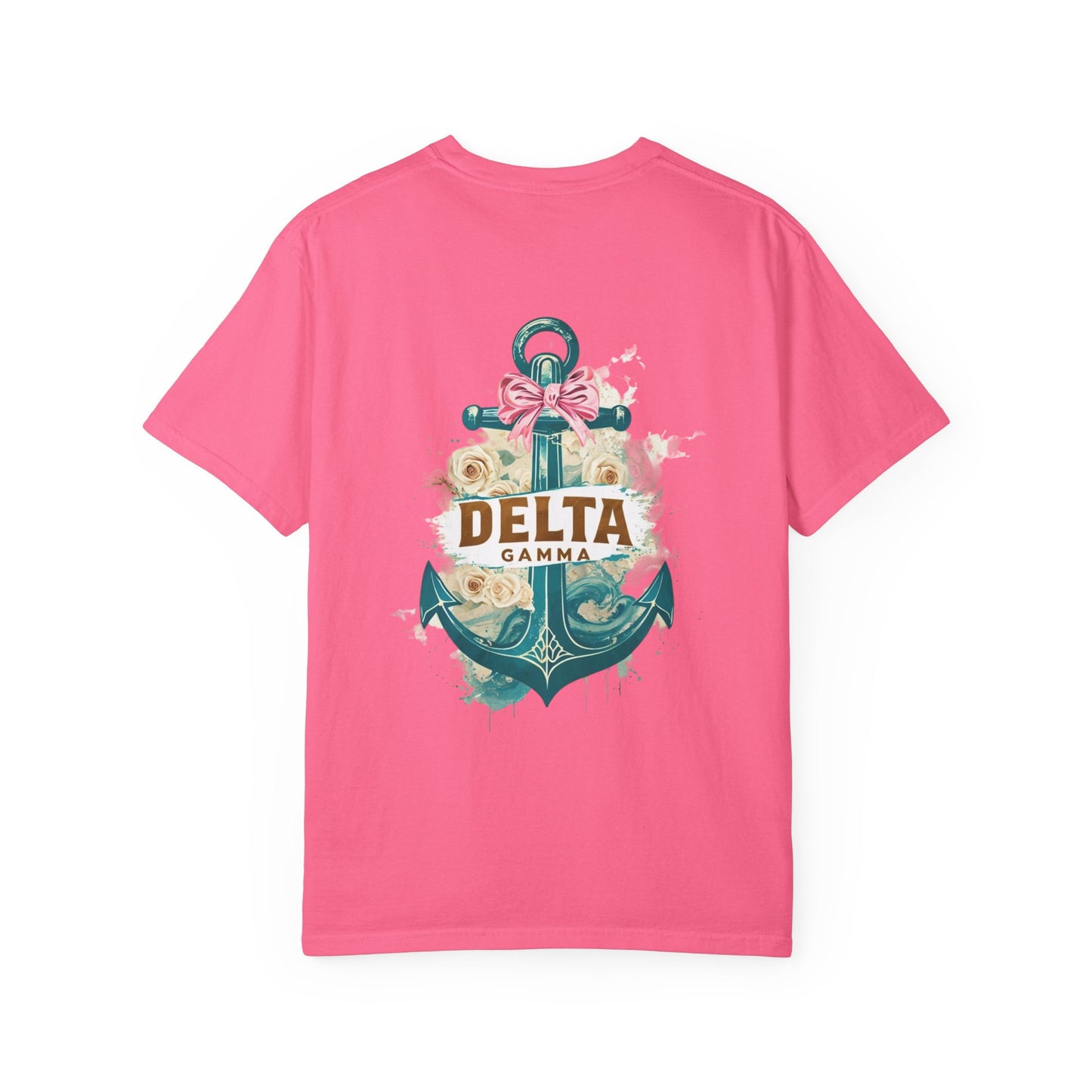 Delta Gamma Unisex Garment-Dyed T-Shirt, Sorority Pride Shirt, Nautical Design Tee, Perfect for Recruitment and Celebrations, Gift Idea