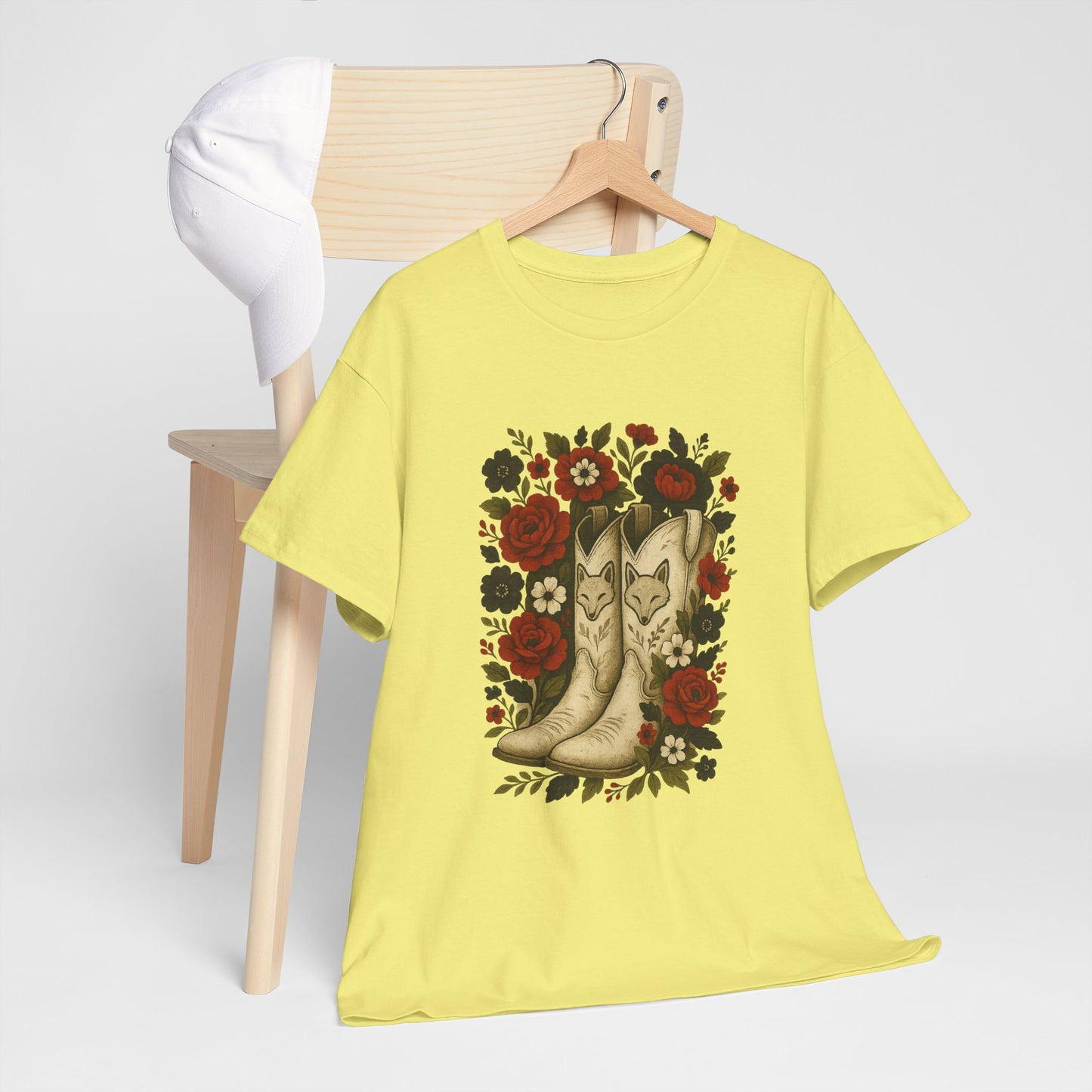 AR State Red Wolves Vintage Floral Cowboy Boots Tee