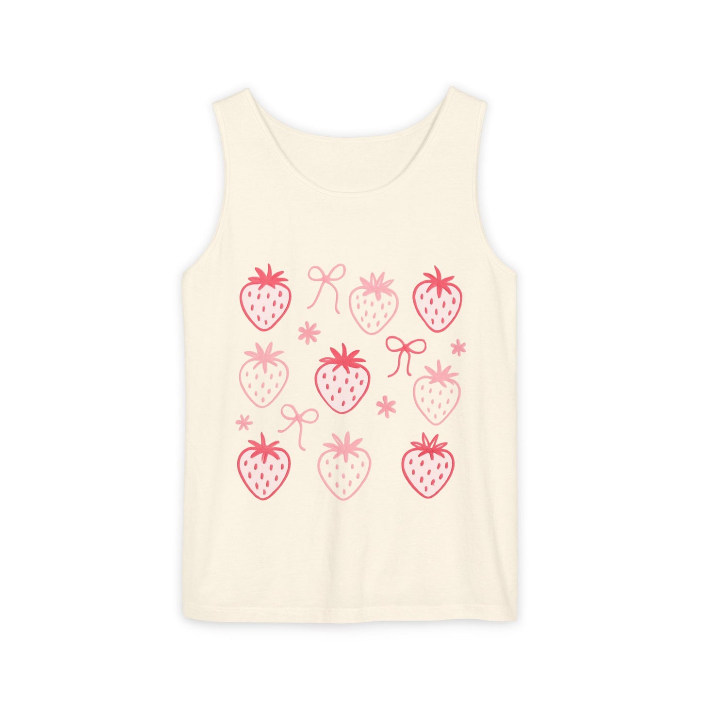 Strawberry Print Tank Top - Summer Vibes Beachwear