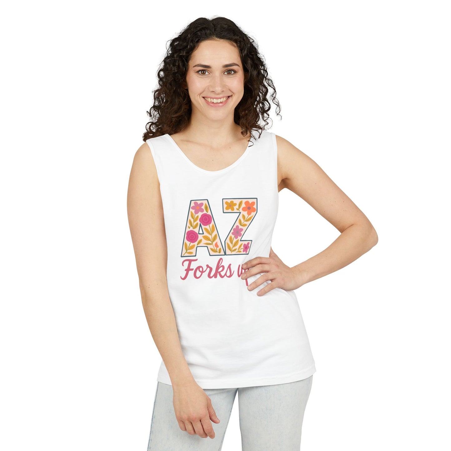 AZ Tank Top - AZ Forks Up Apparel, Summer Wear, Vacation Top, Travel Essentials, Gifts for Arizonans, Sun devils, comfort colors, graduation gift