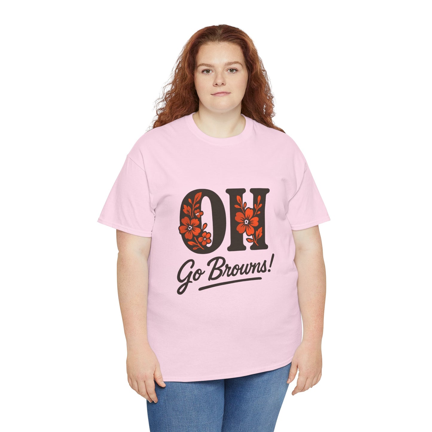 OH Go Browns Floral Unisex Tee, Fan Apparel, Game Day Shirt, Casual Wear, Gift for Sports Lovers