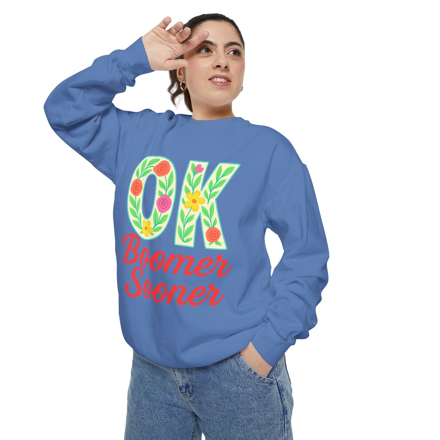 Colorful OK Boomer Sooner Unisex Sweatshirt, Casual Wear, College Apparel, Gift for Fans, Cozy Layering