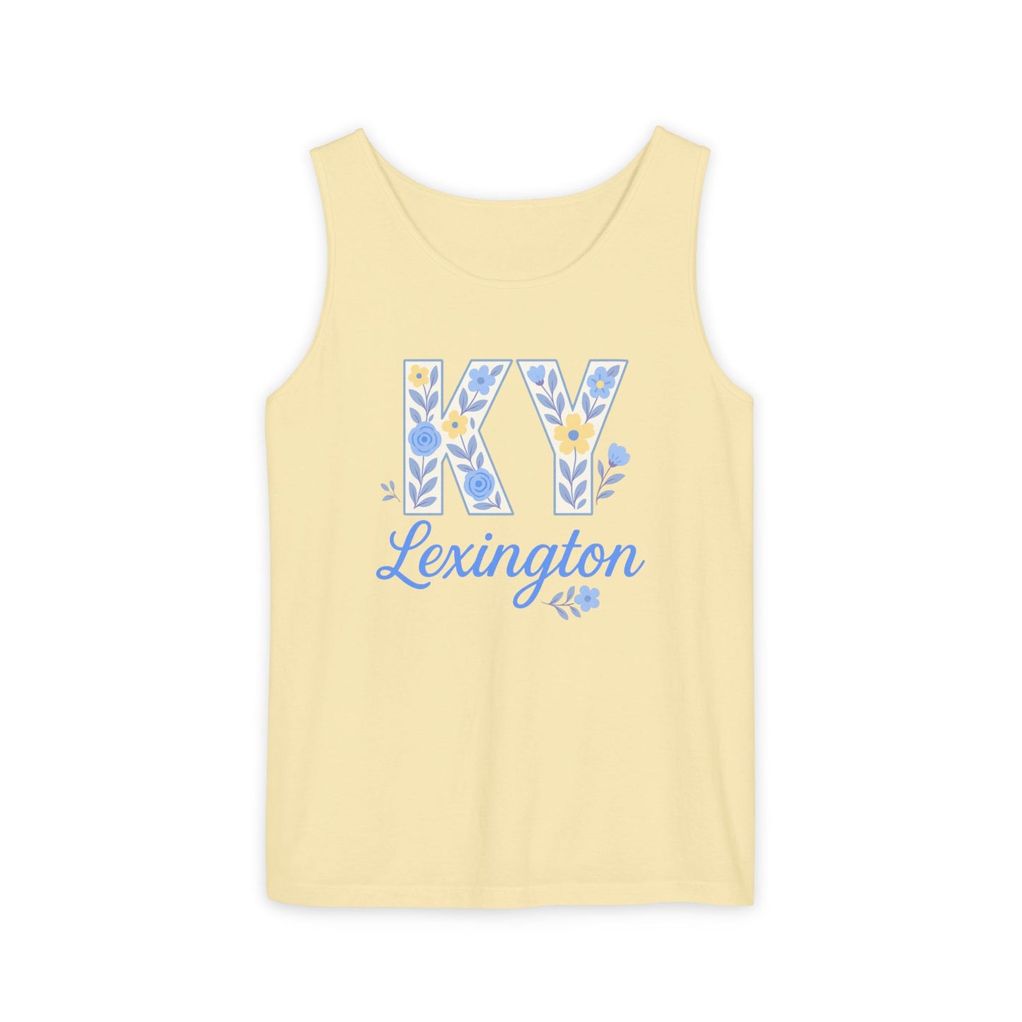 Kentucky Floral Letter Tank Top, Summer Tank, Cute Souvenir, Unisex Summer Apparel, Gift for Her, Comfort Colors, Graduation Gift