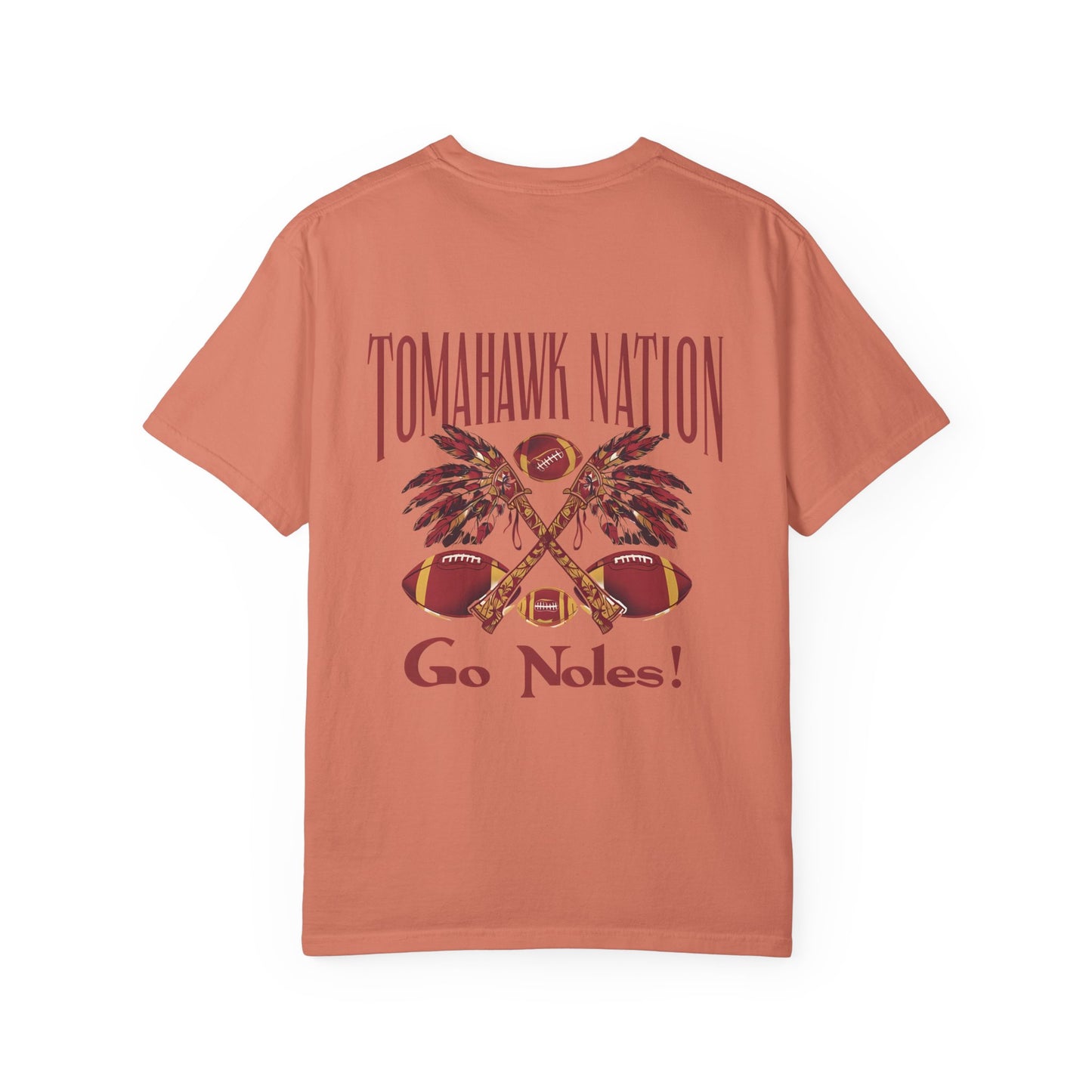 Tomahawk Nation T-Shirt, Unisex College Football Tees, Garment-Dyed Fan Apparel, Go Noles Spirit Wear, Game Day Outfit
