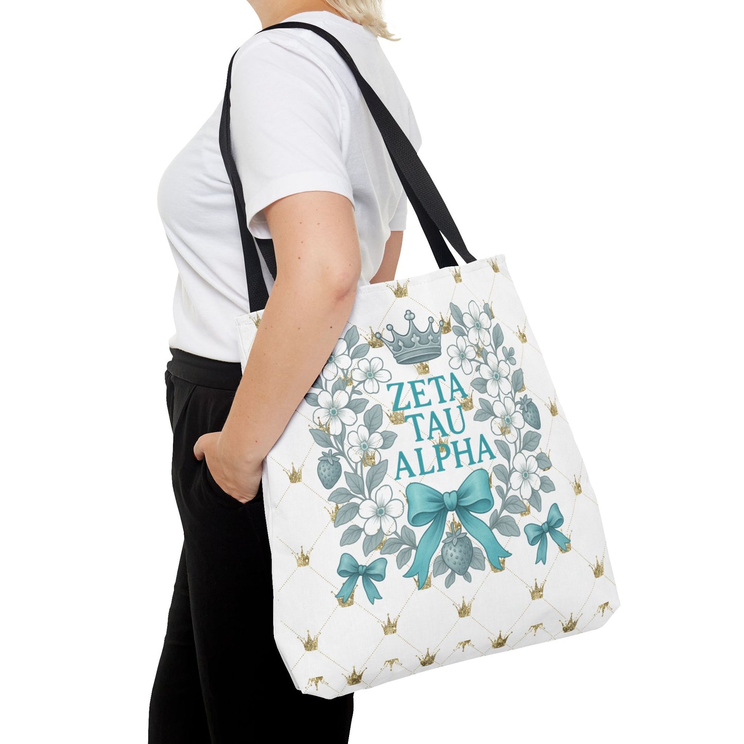 Zeta Tau Alpha Tote Bag | Sorority Bags, Floral Design, Gift for Sisters, Campus Essentials, Personalized Tote