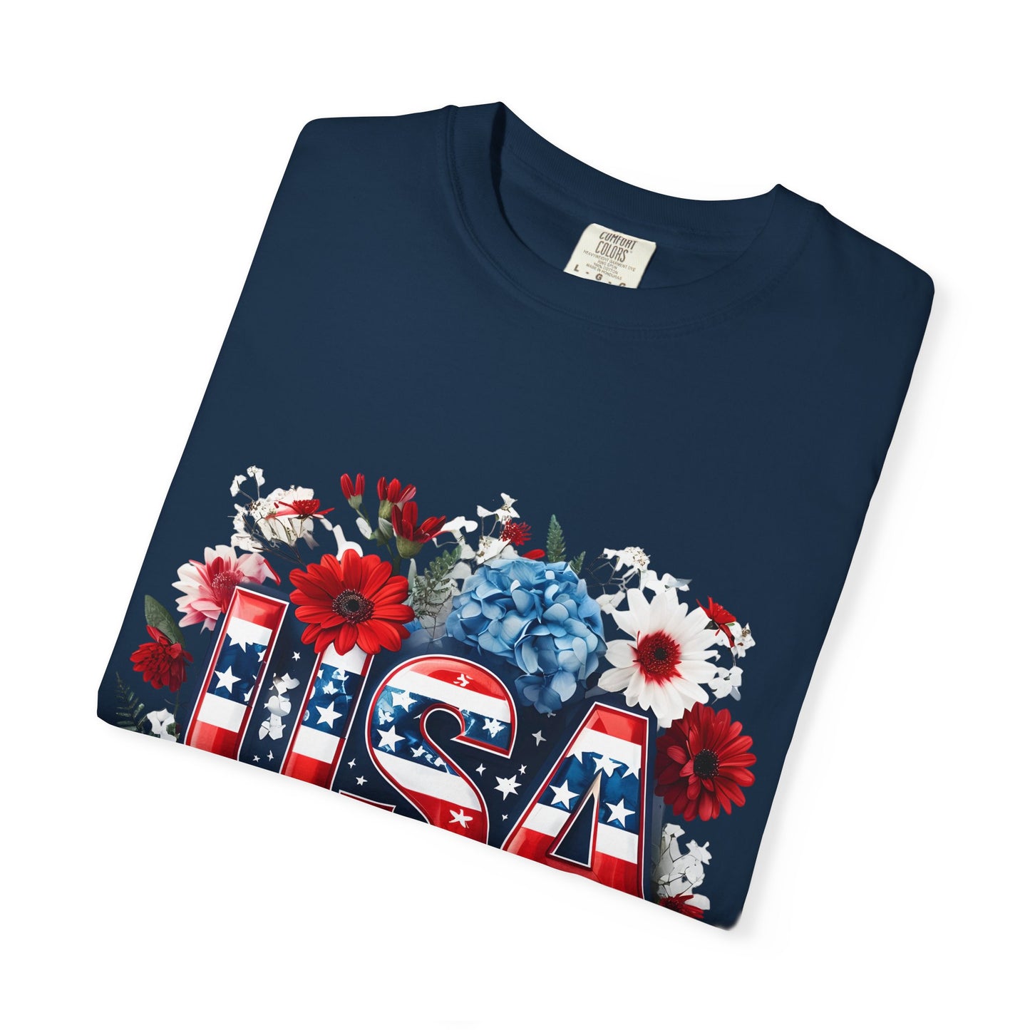 Patriotic Floral USA T-Shirt