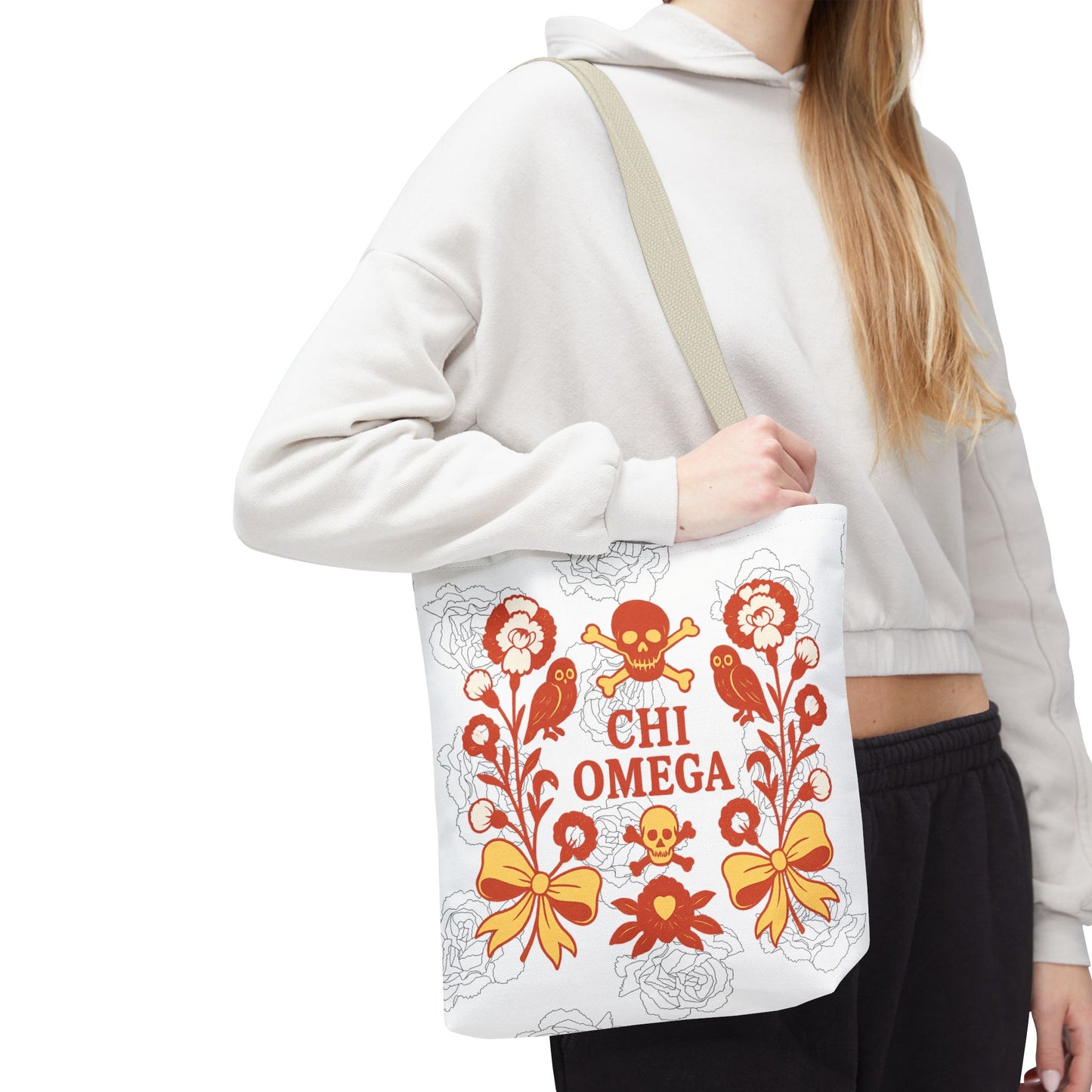 Chi Omega Floral Tote Bag