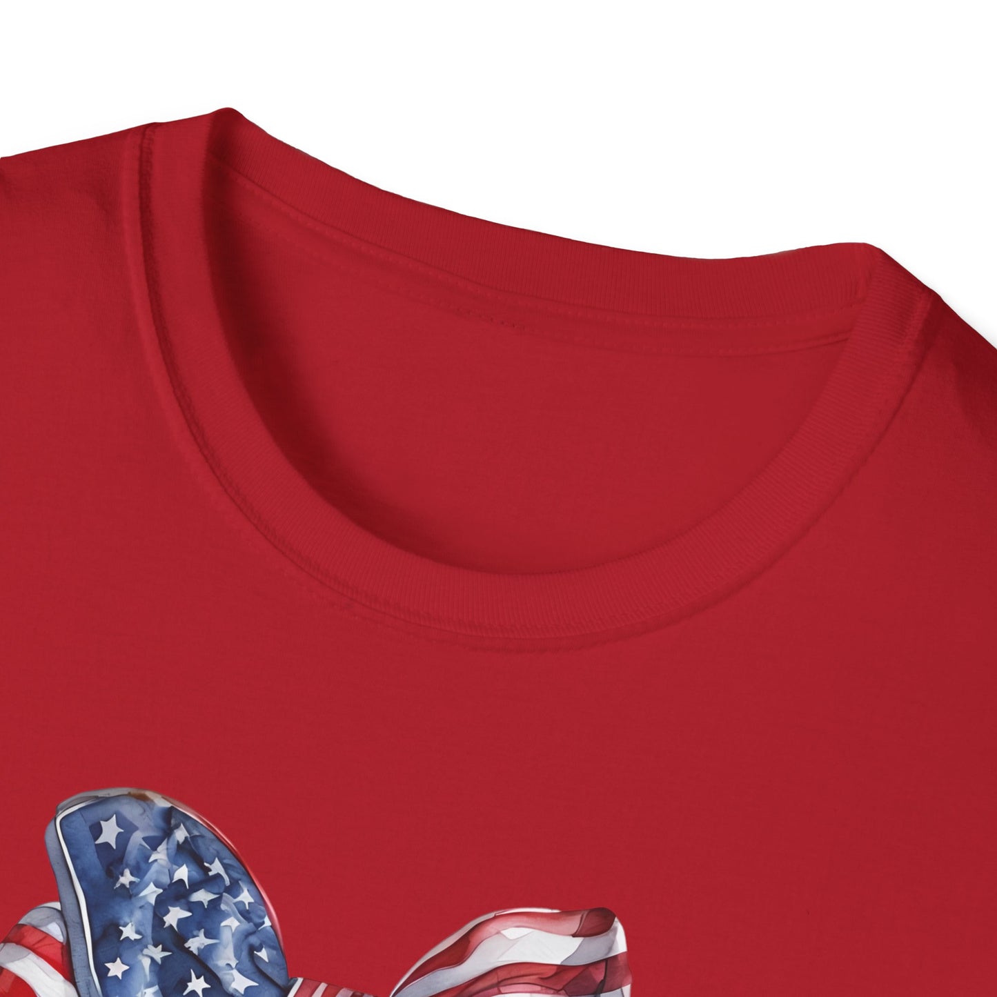 Patriotic Cowboy Boot T-Shirt | Unisex Softstyle Tee for Independence Day
