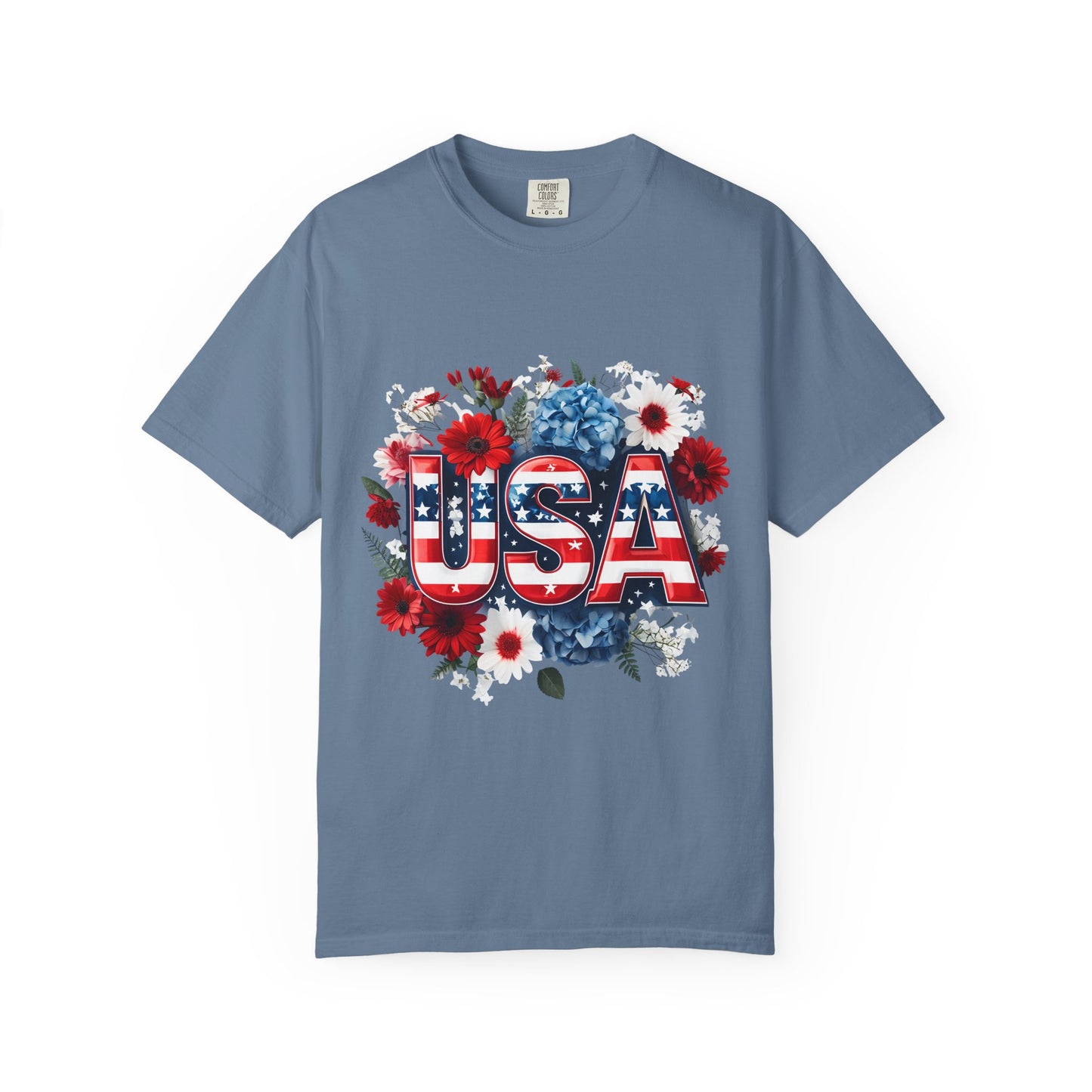 Patriotic Floral USA T-Shirt