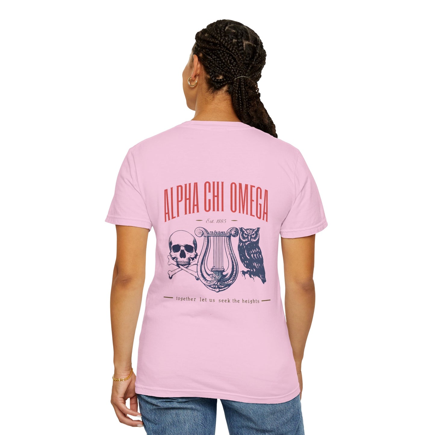 Alpha Chi Omega Garment-Dyed T-shirt, Unisex College Apparel, Sorority Shirt, Graduation Gift, Vintage Style Tee