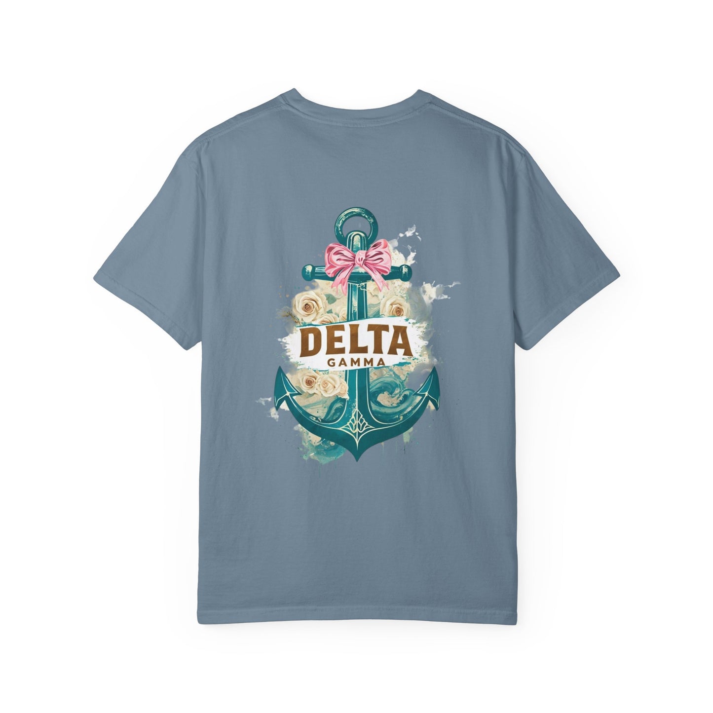 Delta Gamma Unisex Garment-Dyed T-Shirt, Sorority Pride Shirt, Nautical Design Tee, Perfect for Recruitment and Celebrations, Gift Idea