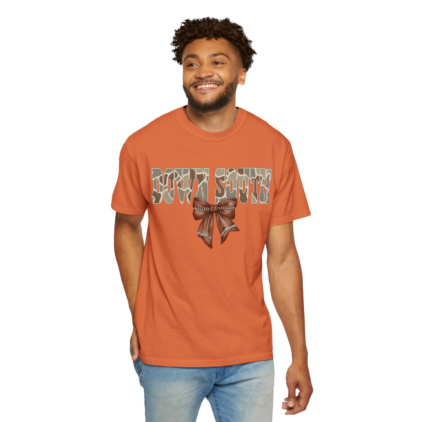 Camo Bow Graphic Tee - Trendy Apparel for Casual Outings and Birthdays
