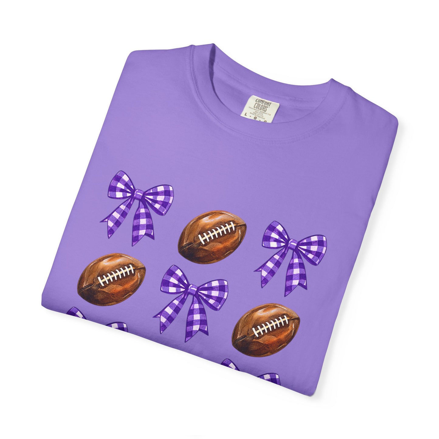 Texas Football Unisex T-Shirt with Purple Bows - Game Day Sports Apparel for Horned Frogs Fans