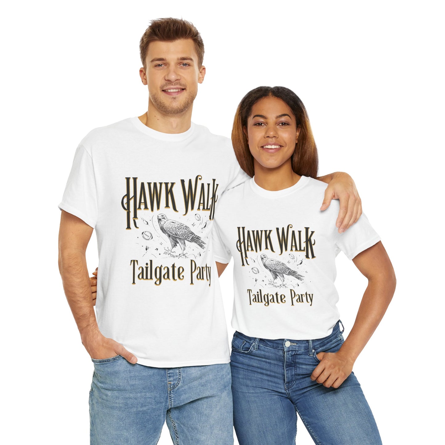 Hawk Walk Tailgate Tee, Unisex Cotton Shirt, Outdoor Event T-Shirt, Festival Wear, Bird Lover Gift, Sports Gathering Apparel