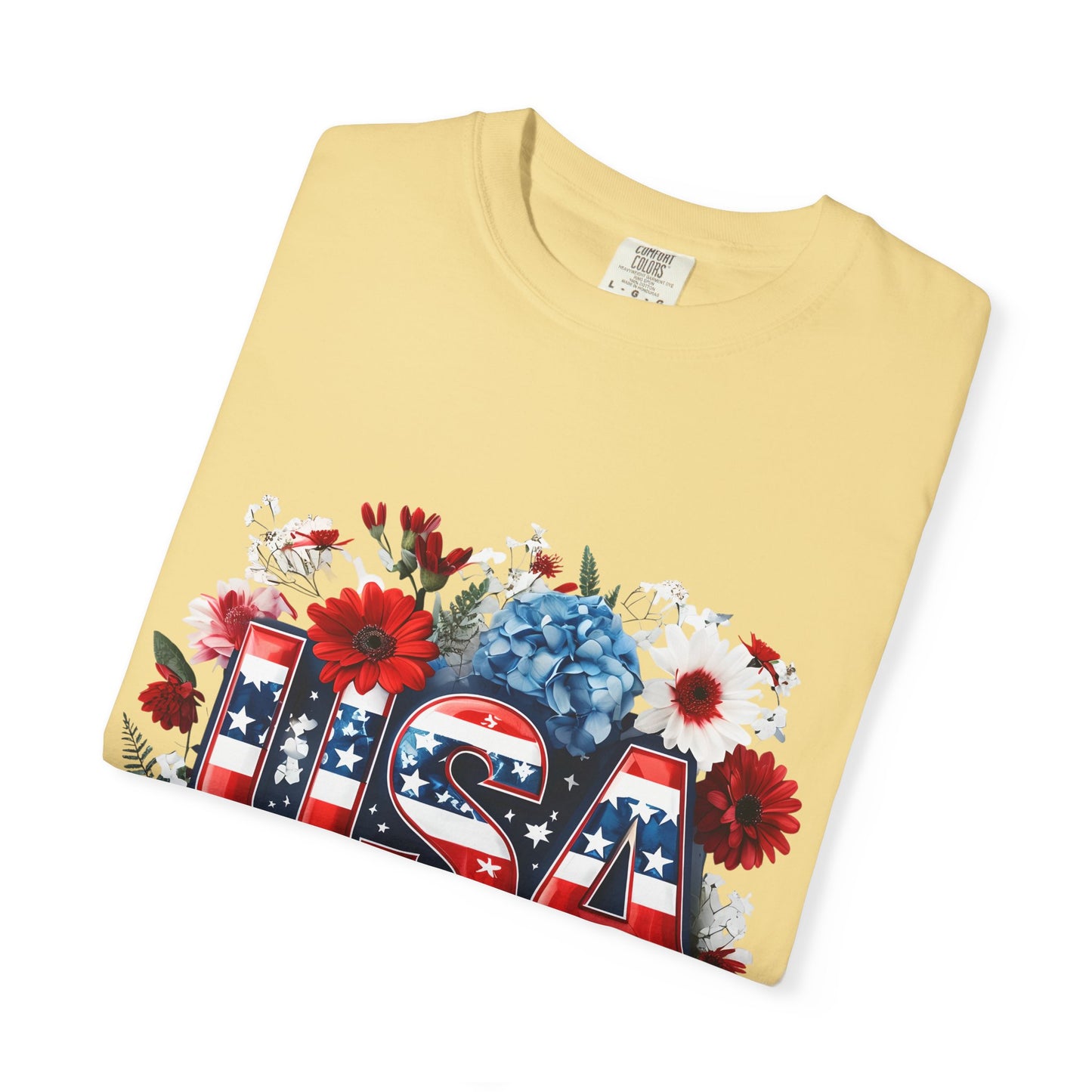 Patriotic Floral USA T-Shirt