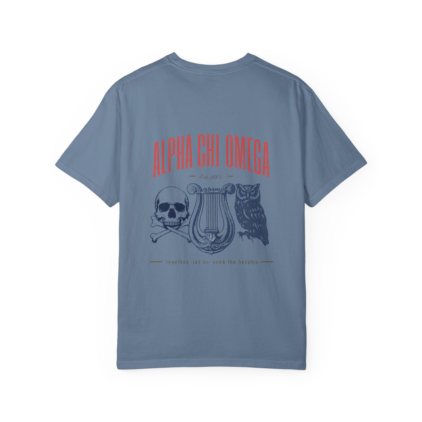 Alpha Chi Omega Garment-Dyed T-shirt, Unisex College Apparel, Sorority Shirt, Graduation Gift, Vintage Style Tee