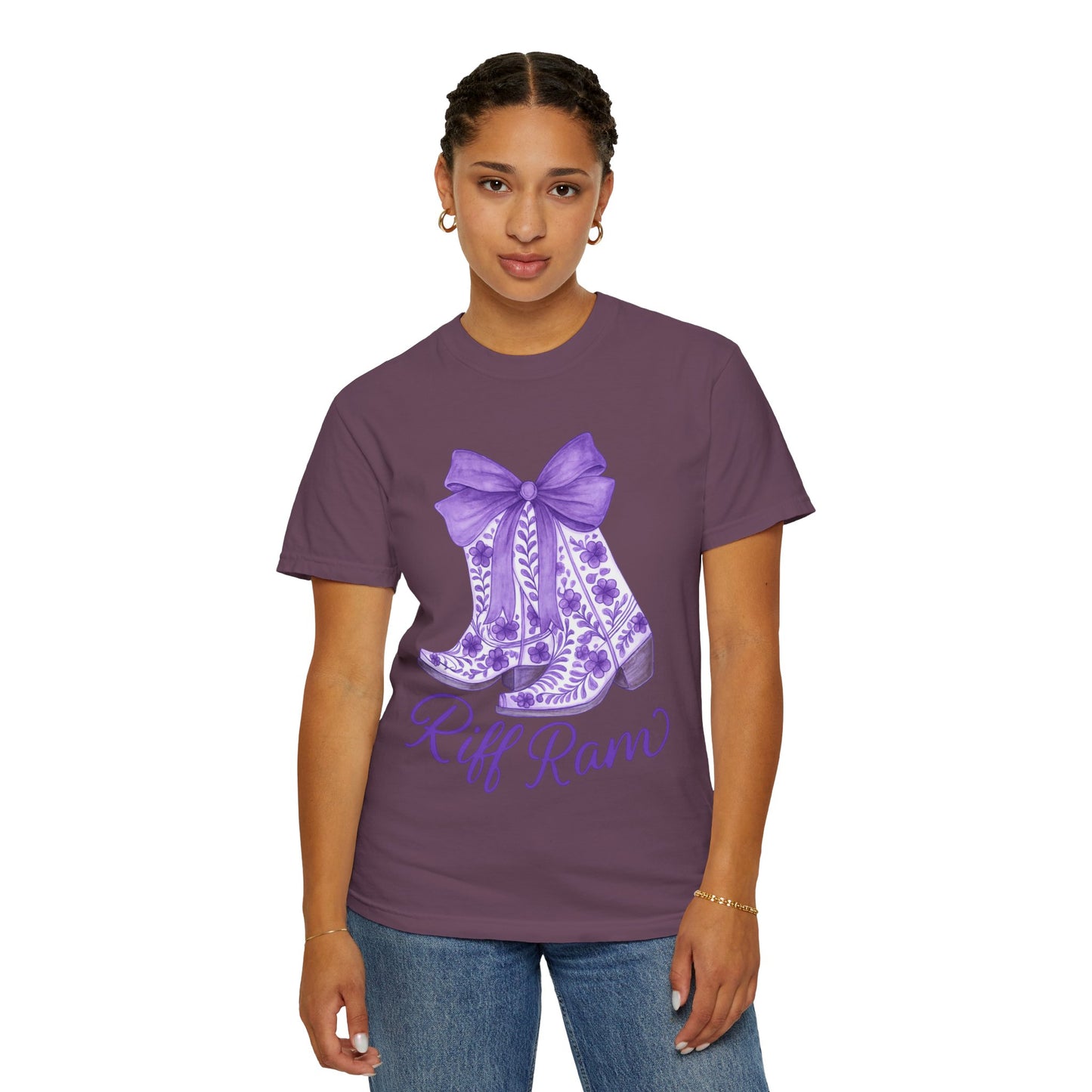 Purple Cowboy Boots T-Shirt | Western Style Tee, Festival Wear, Country Music Shirt, Gift for Horse Lovers, Casual Chic