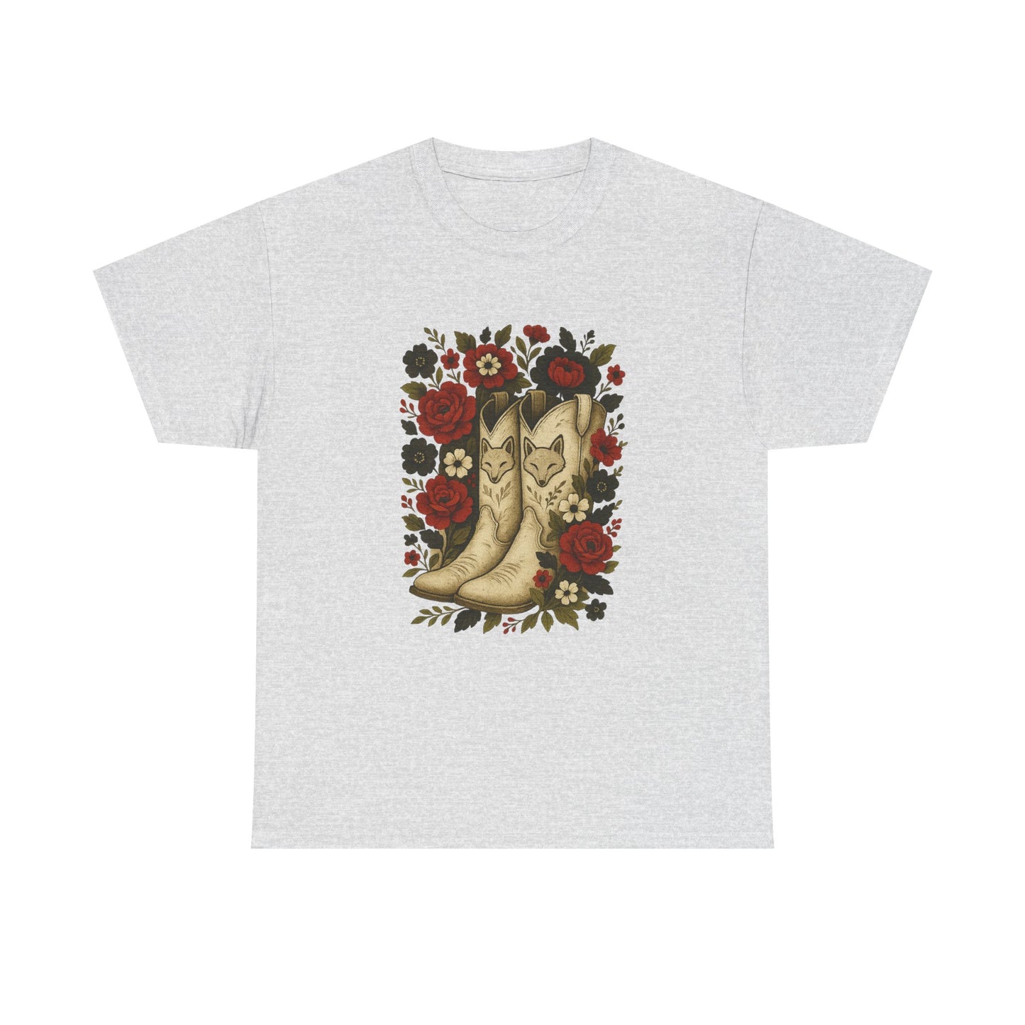AR State Red Wolves Vintage Floral Cowboy Boots Tee