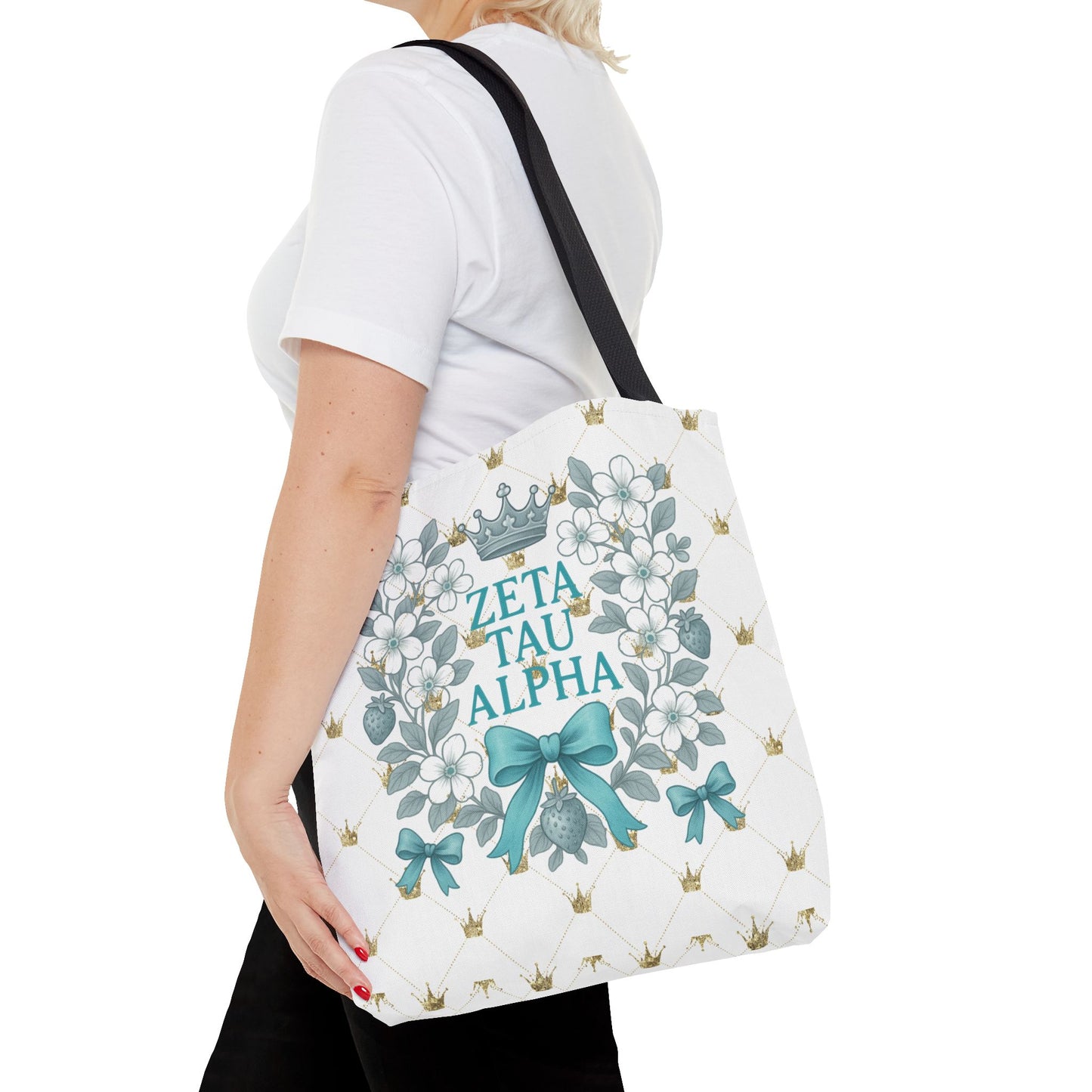 Zeta Tau Alpha Tote Bag | Sorority Bags, Floral Design, Gift for Sisters, Campus Essentials, Personalized Tote